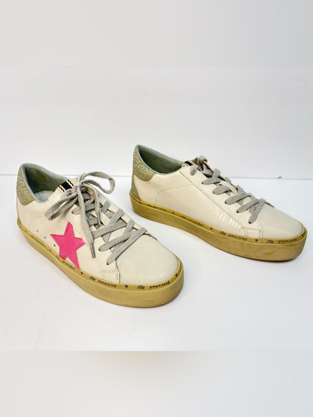 Shu Shop Reba Star Sneakers Women’s 7.5 Pink Star Glitter